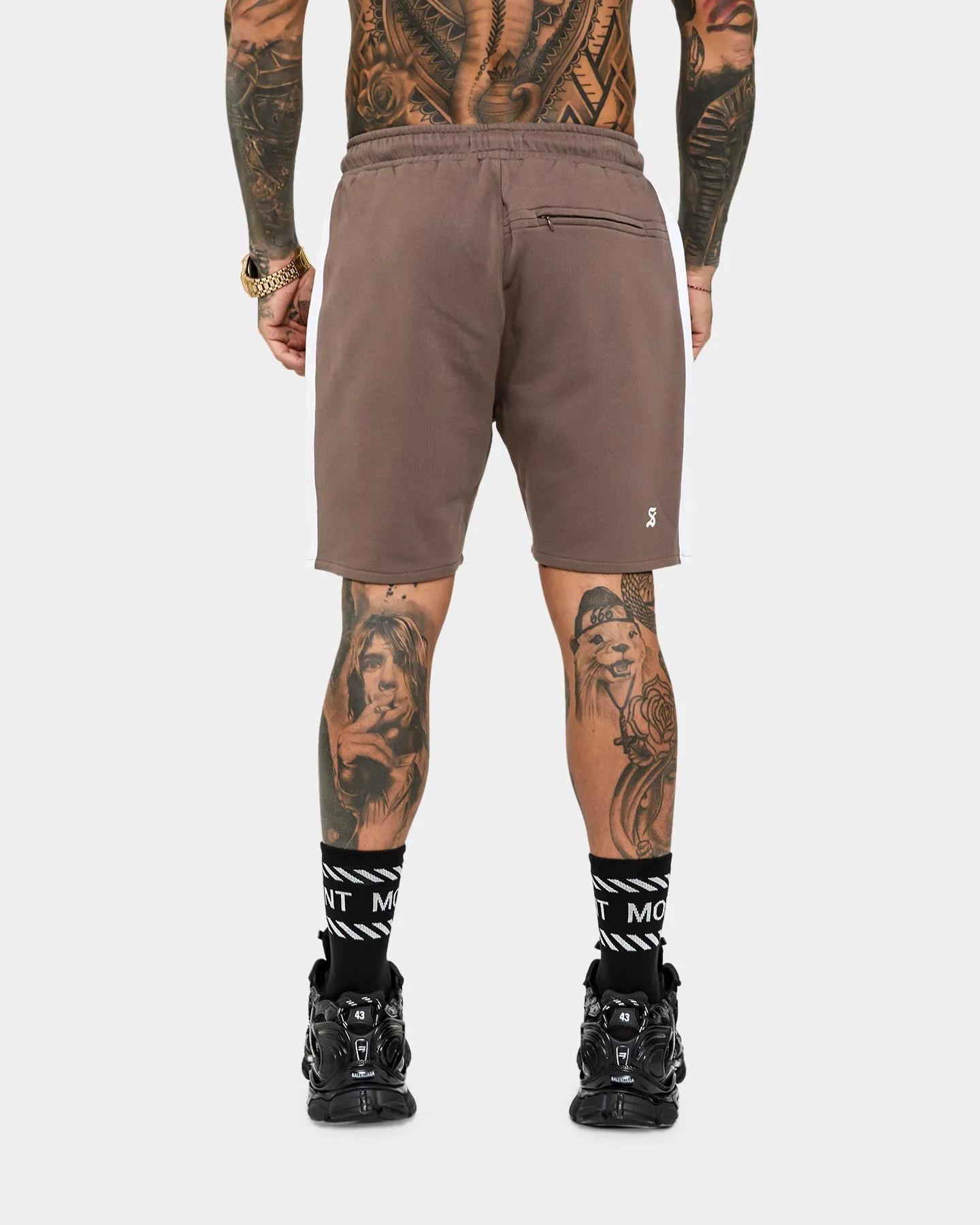 Saint Morta Minimal Sport Sweat Shorts Brown