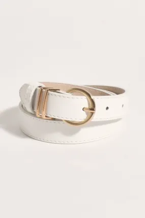 Simple Jeans Belt White