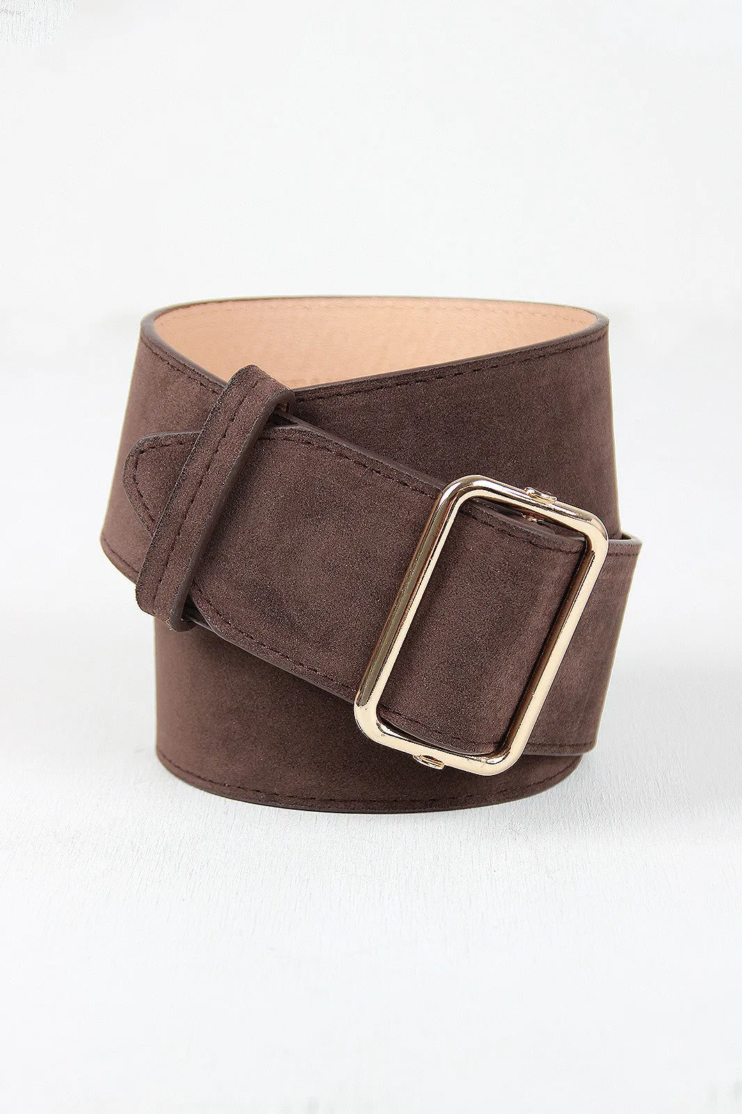 Simple Vegan Suede Wide Belt