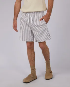 Striped Linen Short Tan