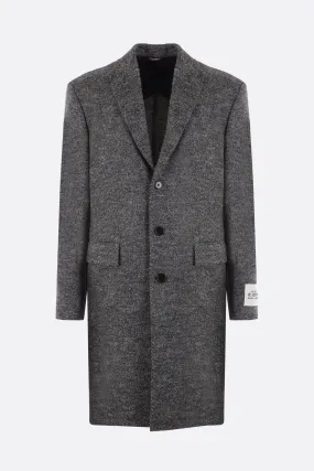 Striped Wool Single-Breasted Coat