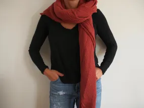 Terra Cotta Gauze Blanket Scarf