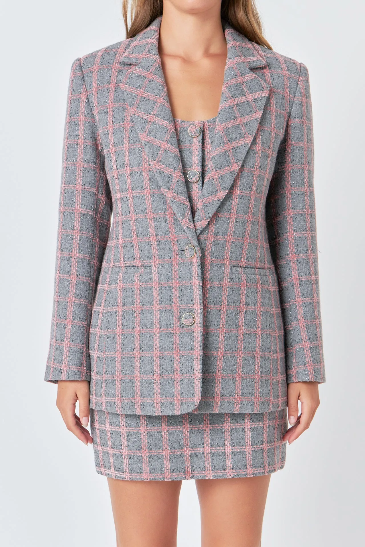 Tweed Single Breast Blazer