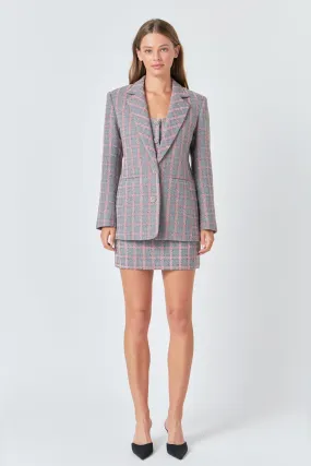 Tweed Single Breast Blazer