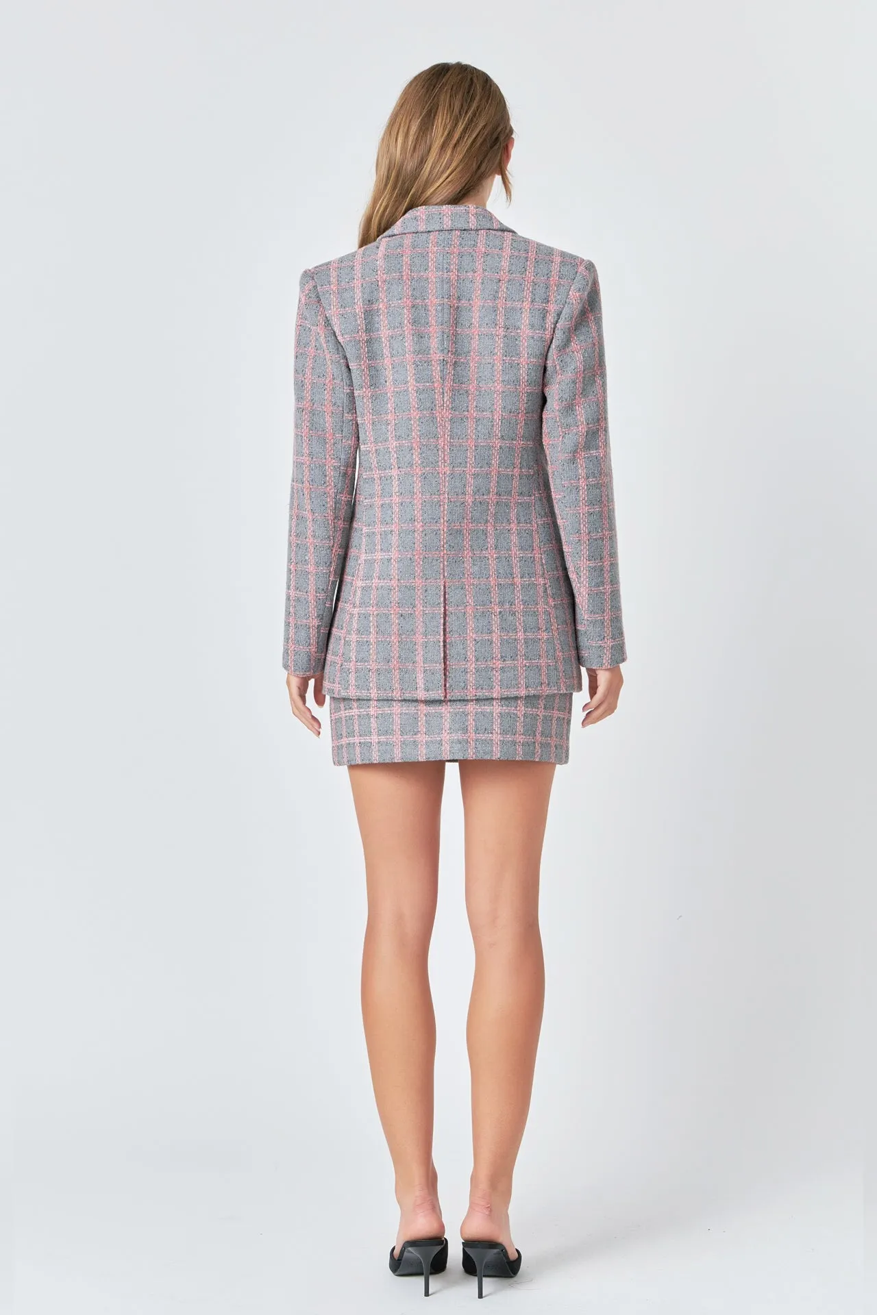 Tweed Single Breast Blazer