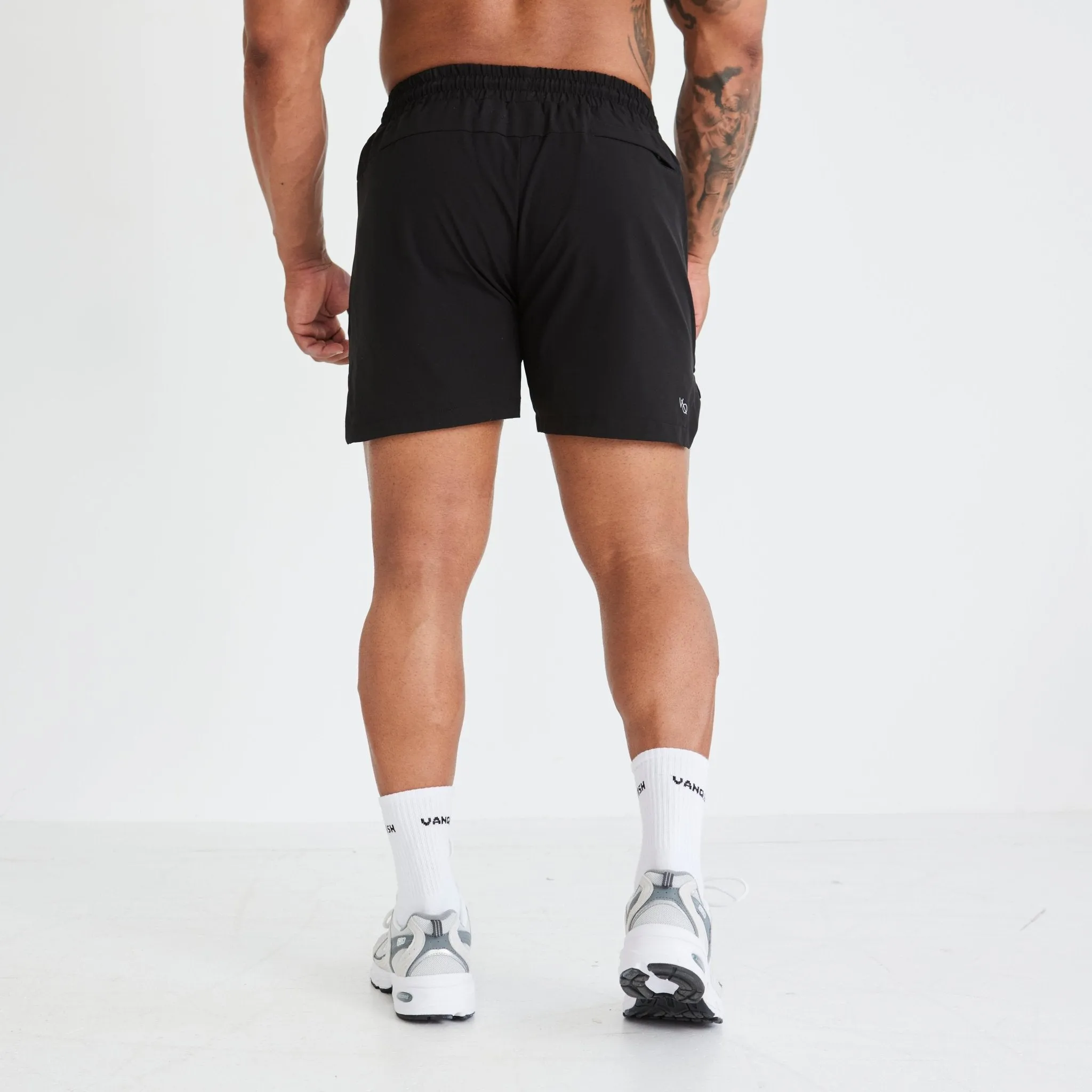 Vanquish Essential Black Performance 4" Shorts