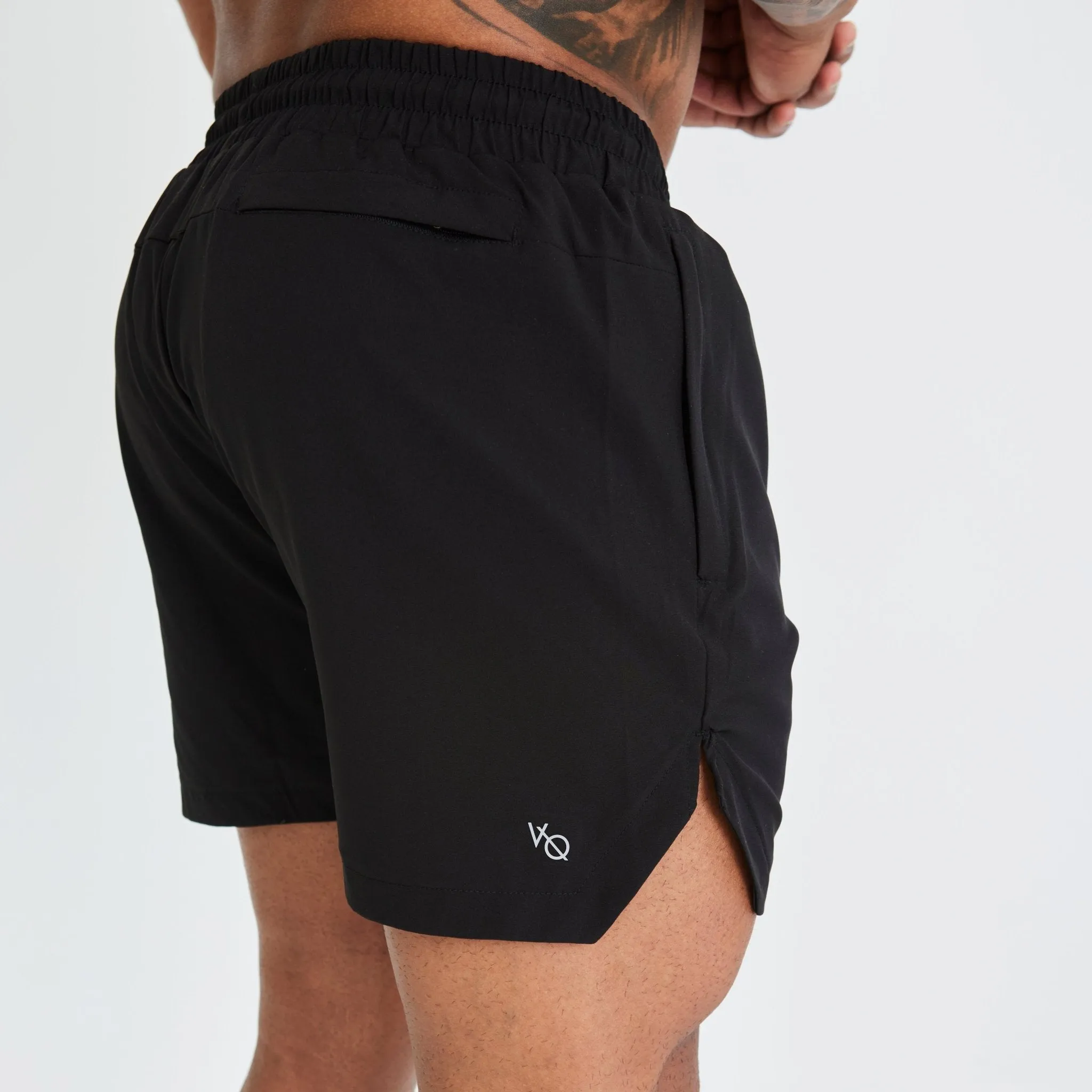 Vanquish Essential Black Performance 4" Shorts