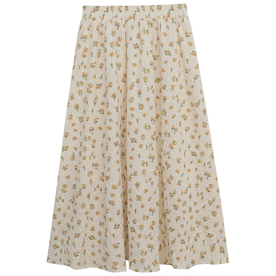 Womens Spring Summer Floral High Waist Skirt